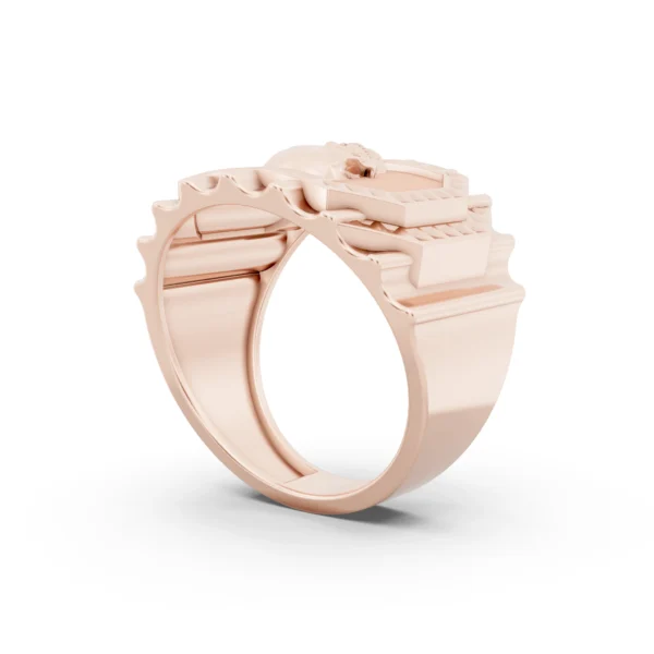 Mens Skull Signet Ring