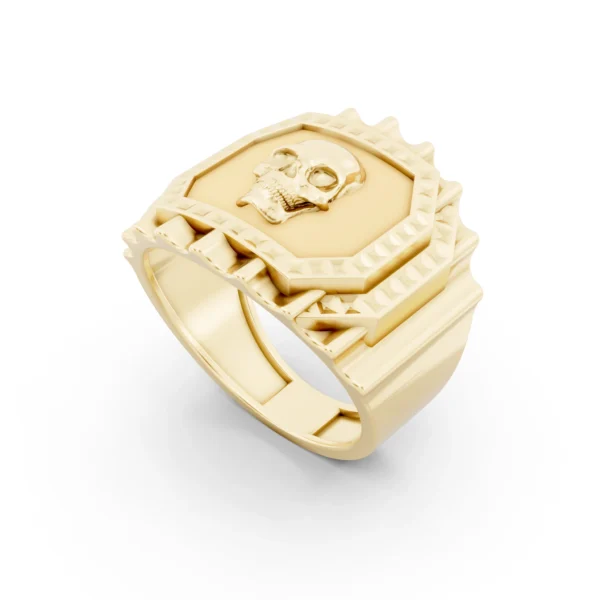 Mens Skull Signet Ring