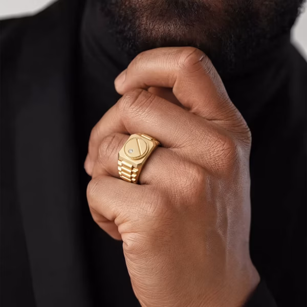 Mens Circle Signet Ring