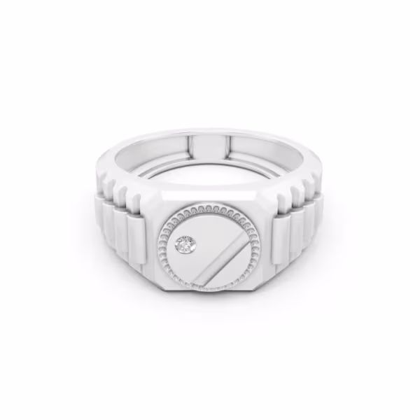 Mens Circle Signet Ring