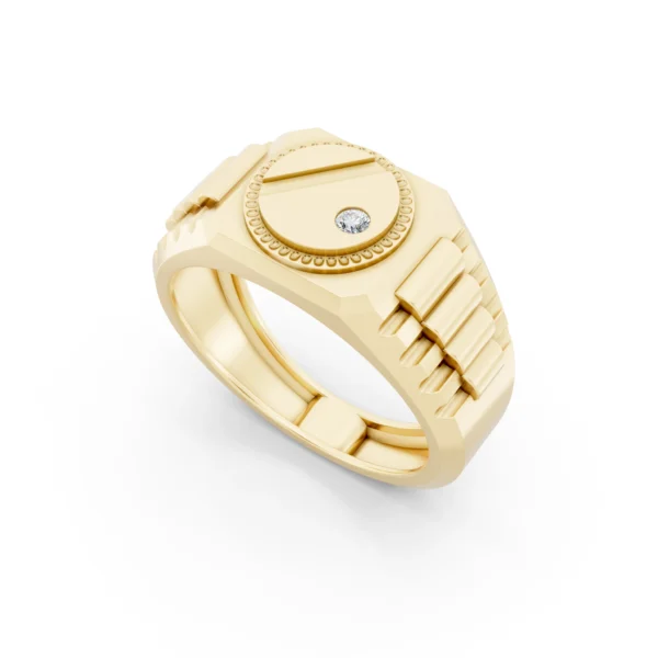 Mens Circle Signet Ring