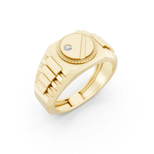 Mens Circle Signet Ring