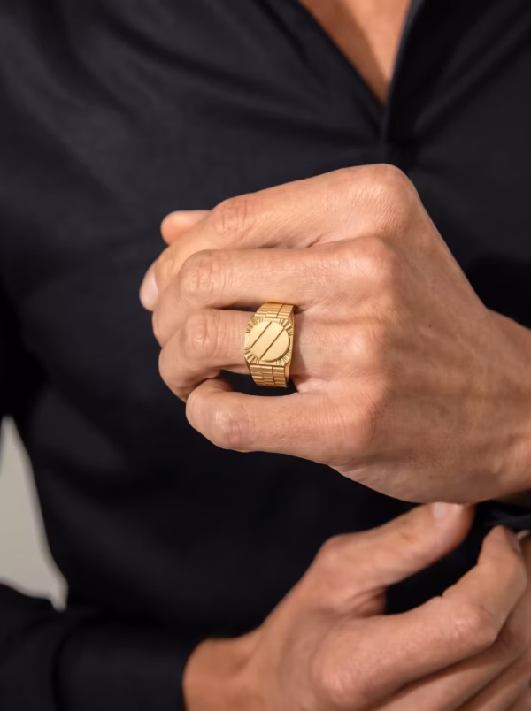 Three Tone Mens Ring