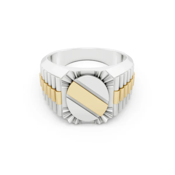Three Tone Mens Ring