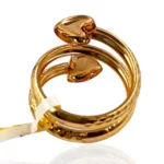 3 Tone Double Heart Ring