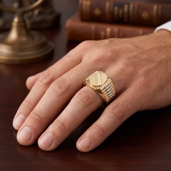 Three Tone Mens Ring