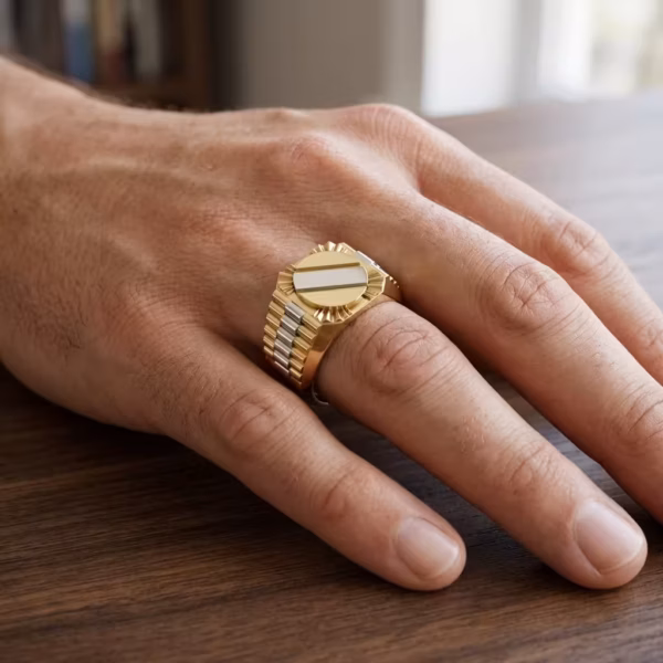 Three Tone Mens Ring