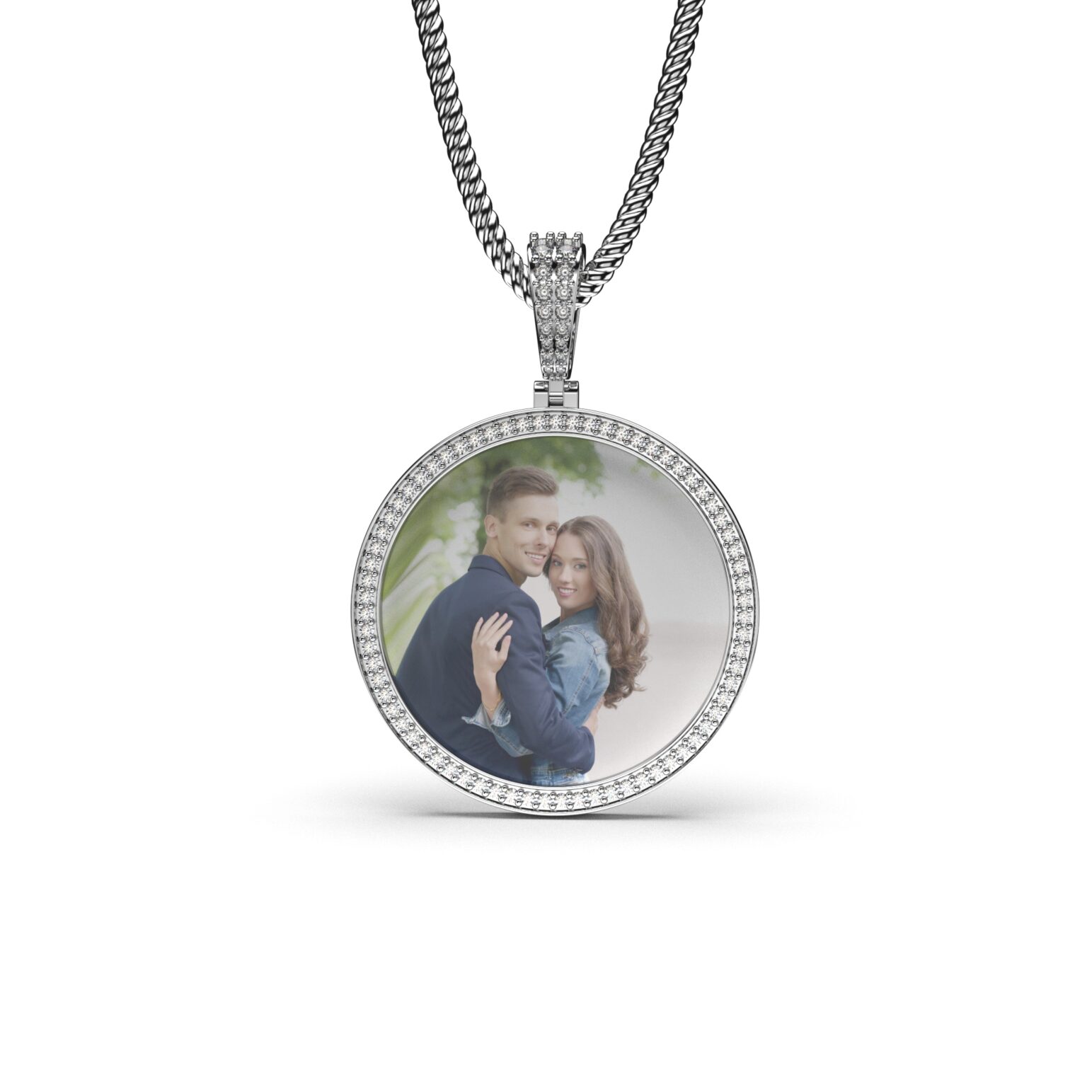 Diamond Photo Frame Pendant