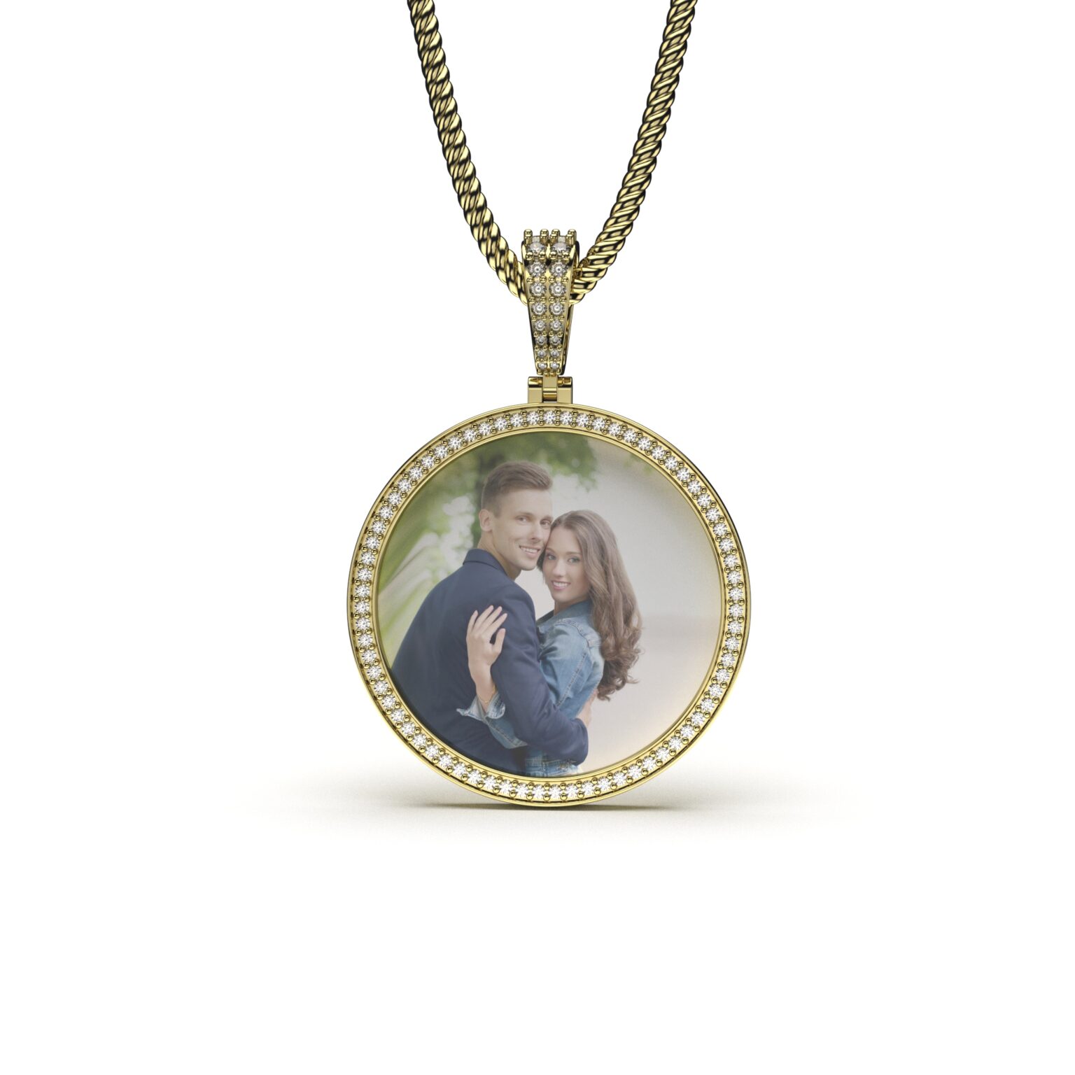 Diamond Photo Frame Pendant