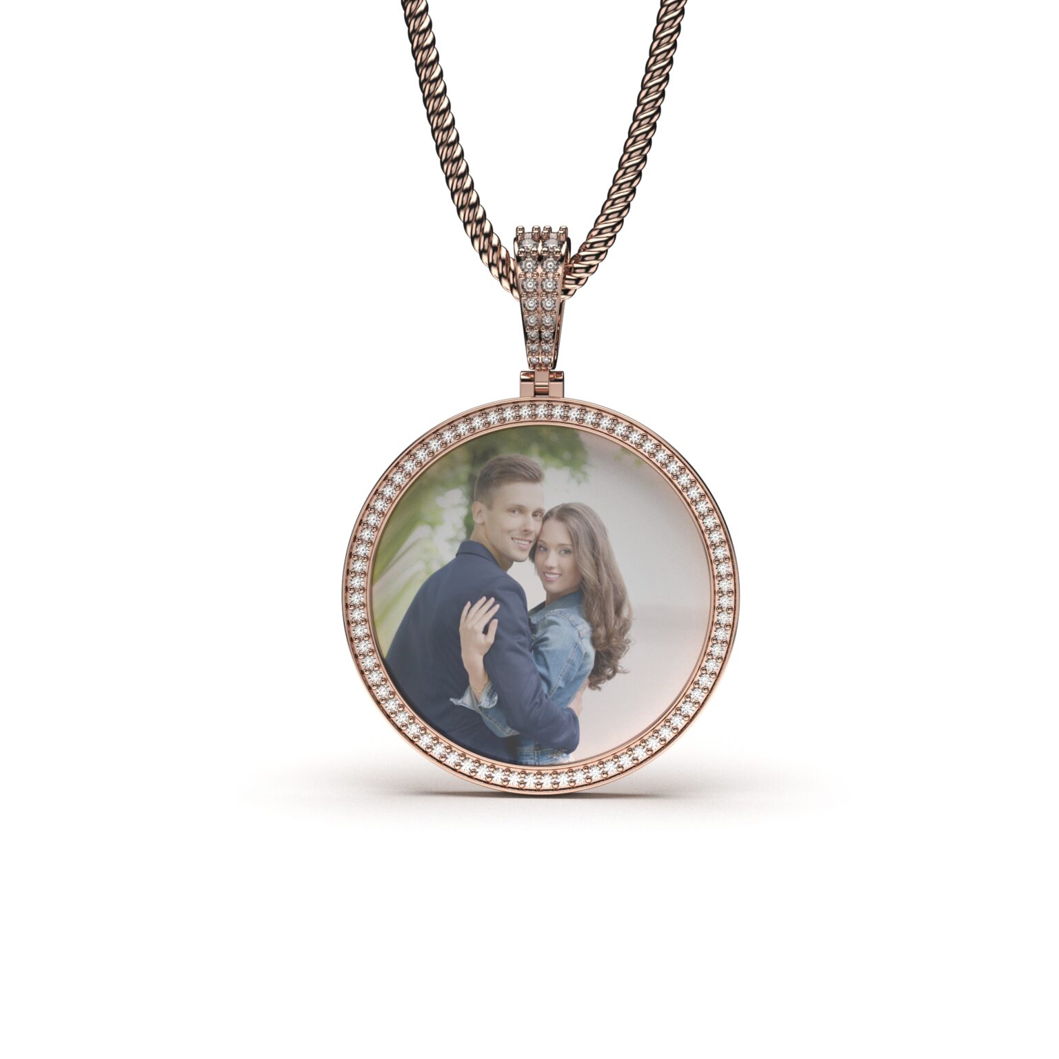 Diamond Photo Frame Pendant