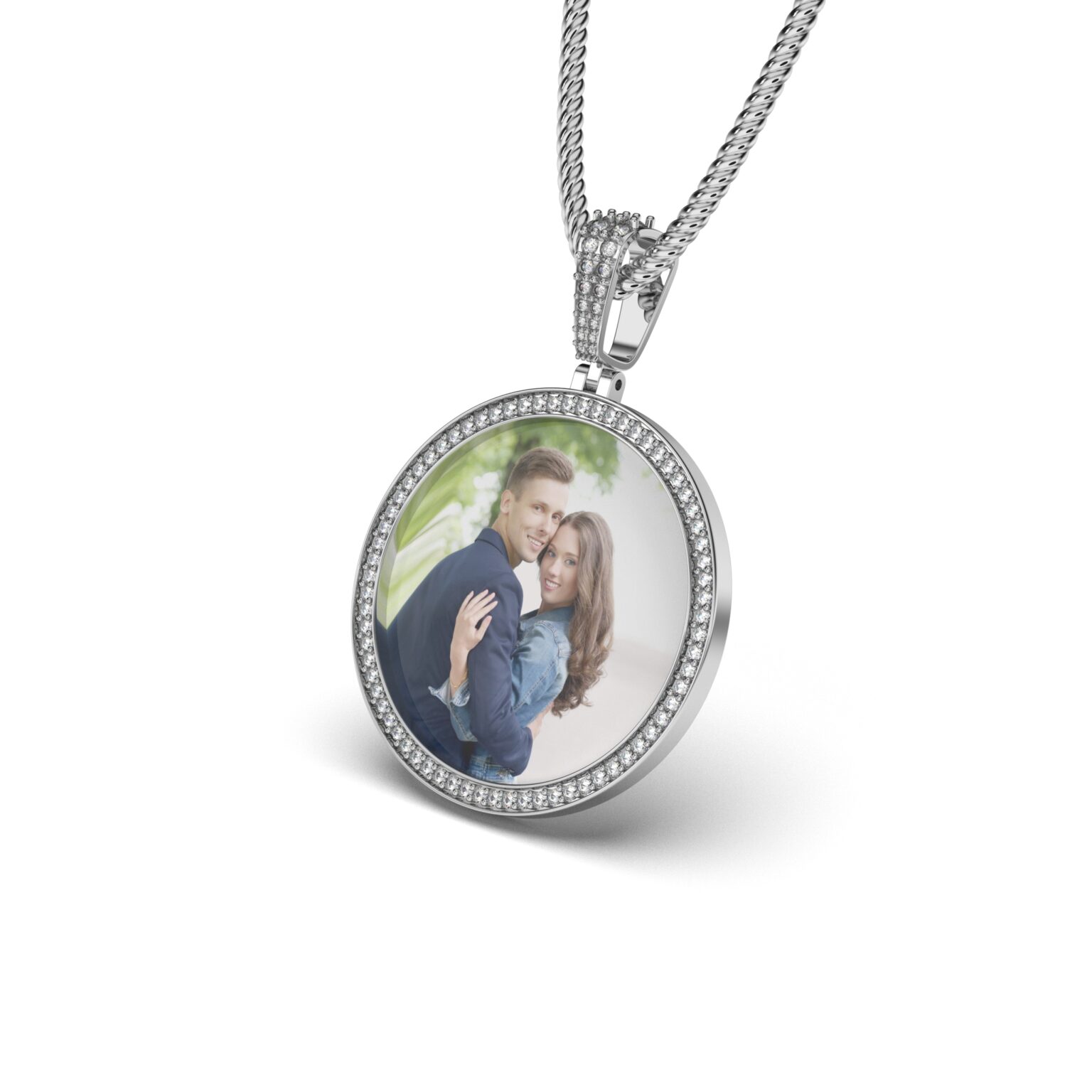 Diamond Photo Frame Pendant
