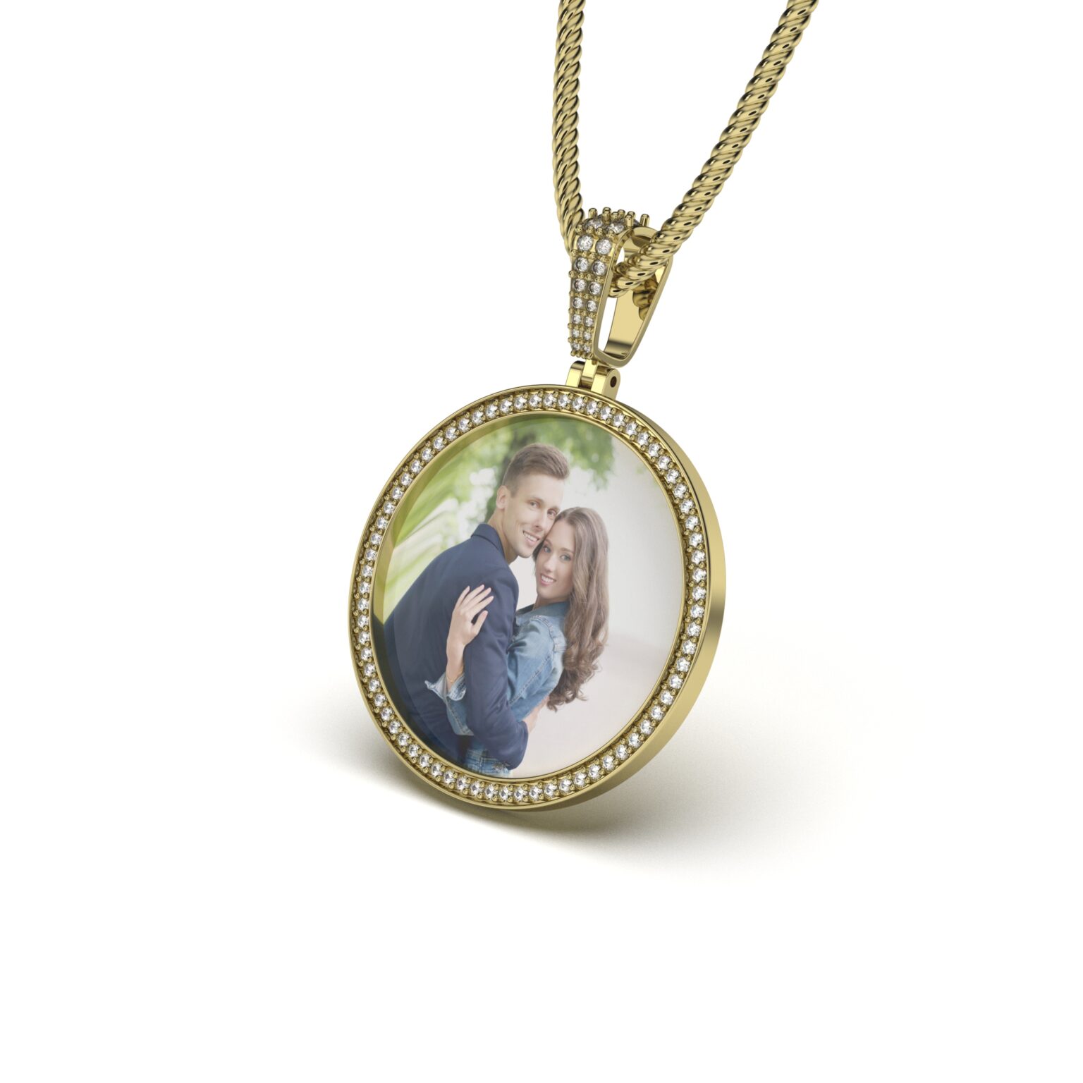 Diamond Photo Frame Pendant