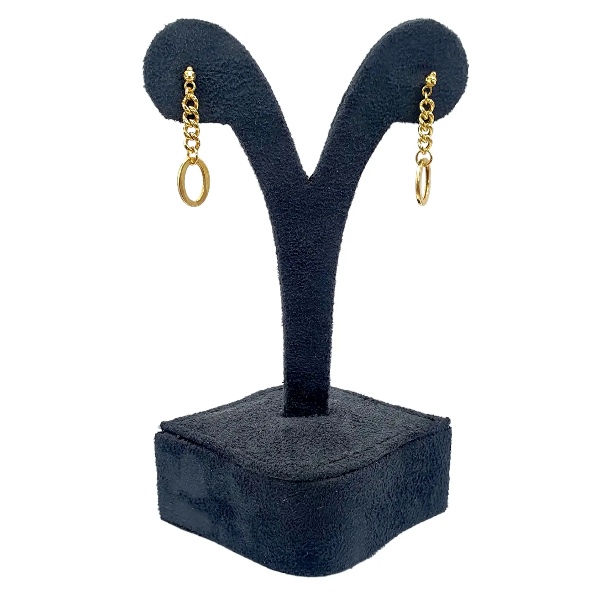 Oval Drop Charm Earring