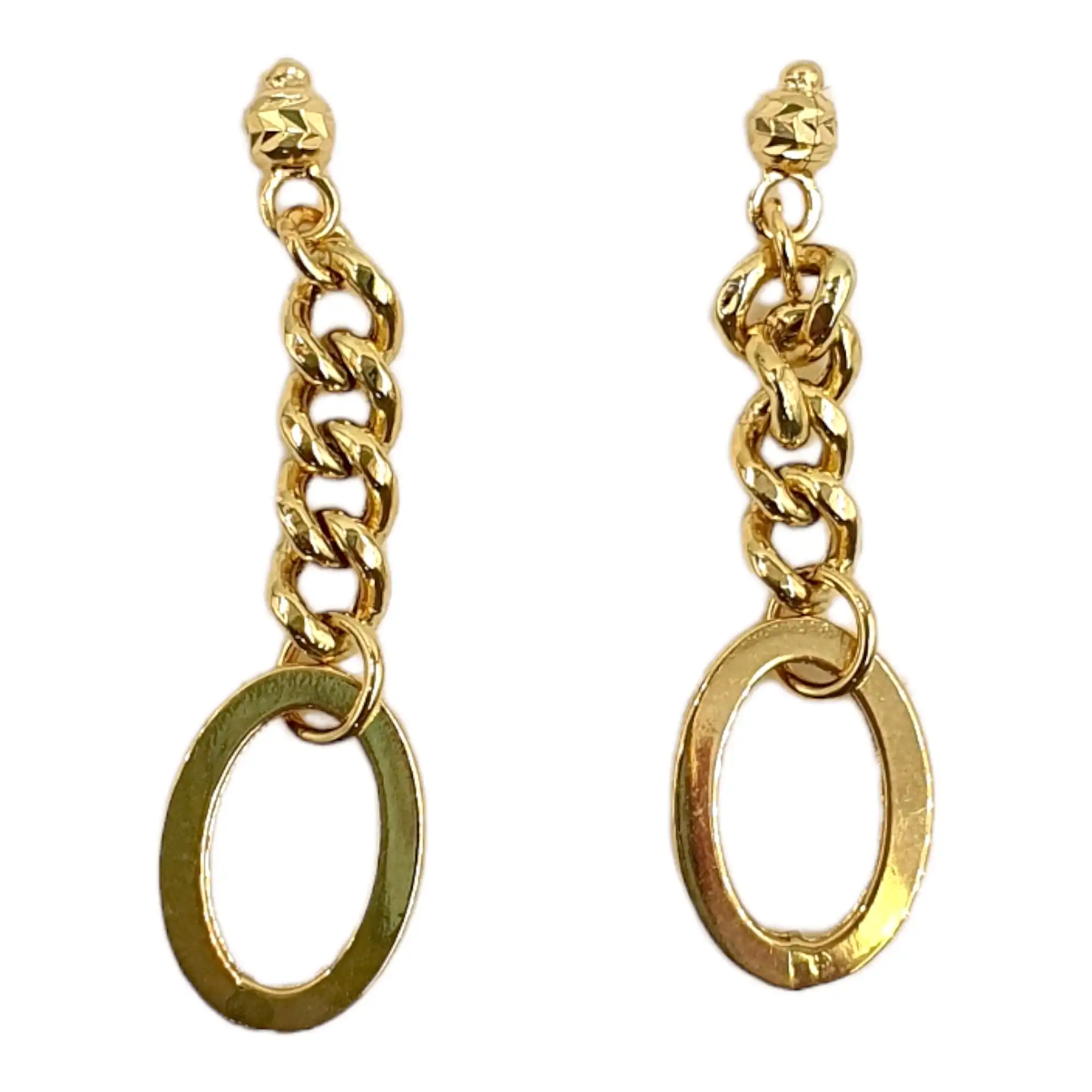 Oval Drop Charm Earring