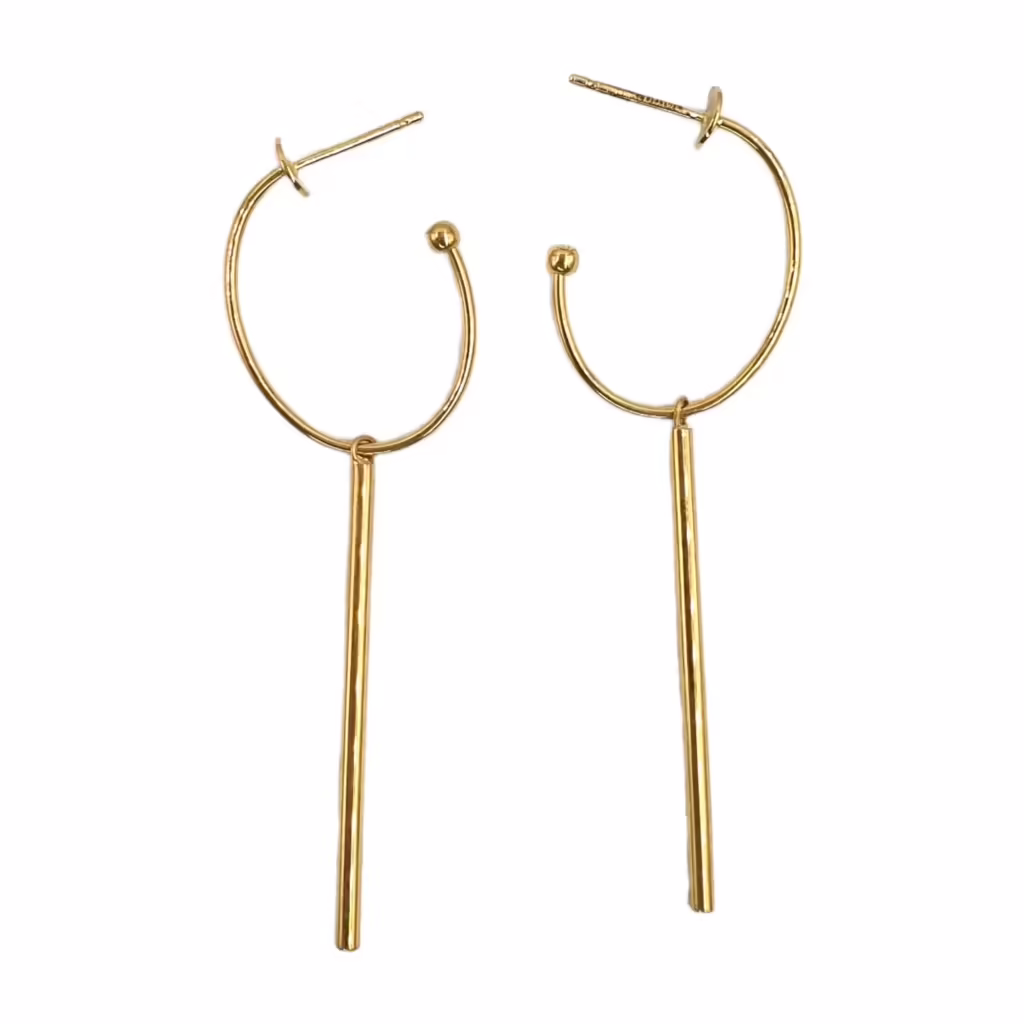 Bar Drop C Hook Earring