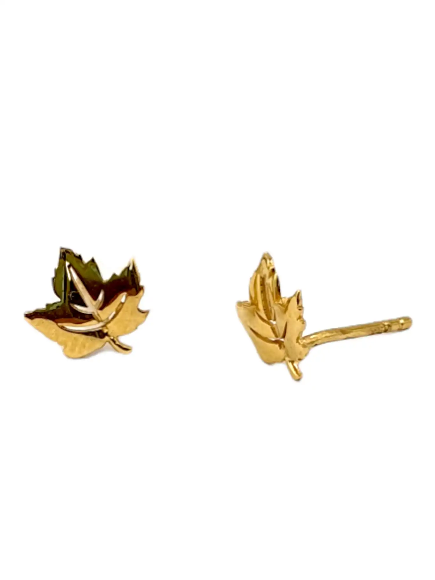 Leaf Charm Stud Earring