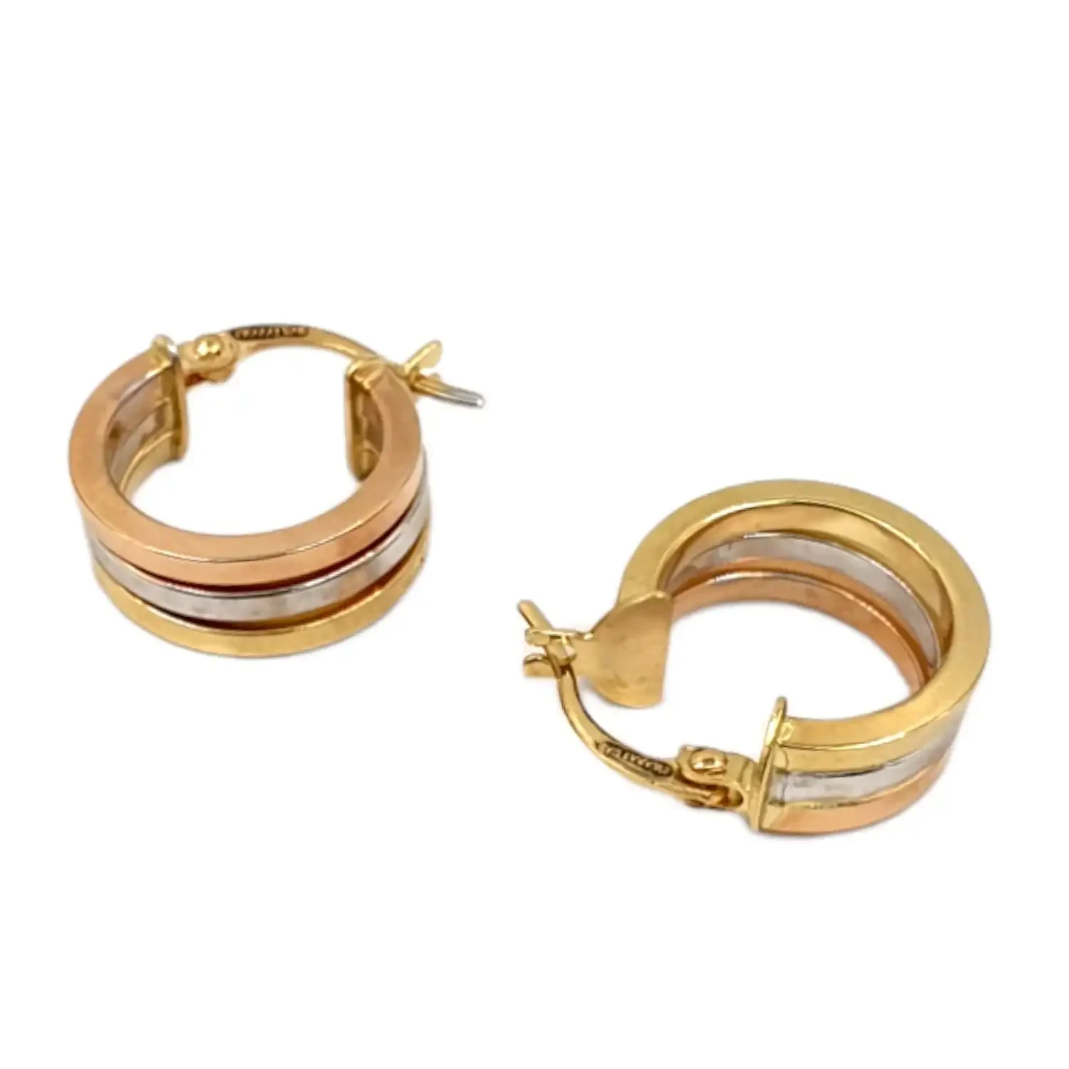 3 Tone Hoop Earring