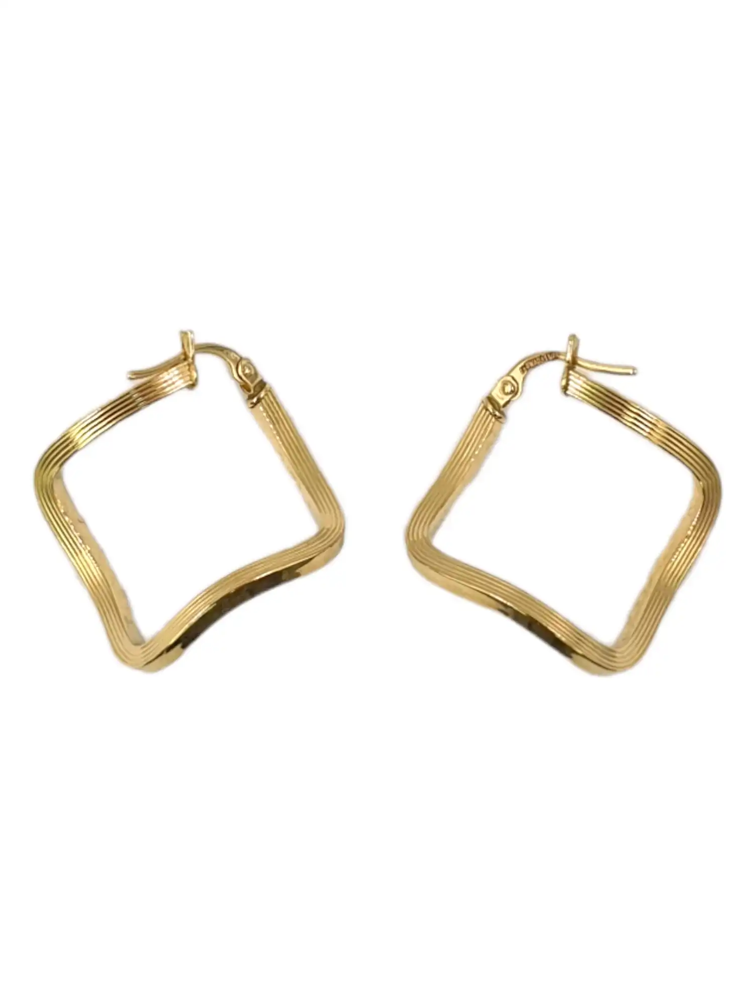 Square Foundrae Hoop Earring