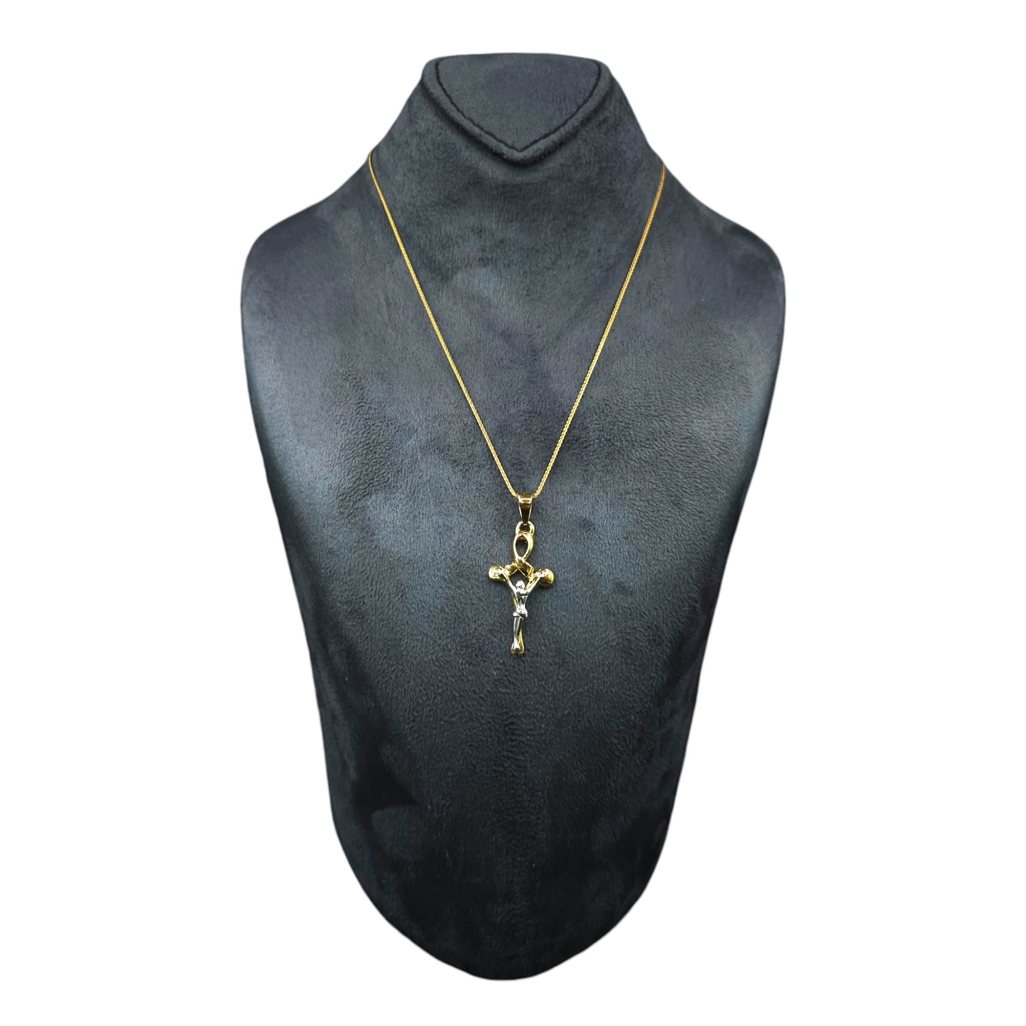 2 Tone Cross Charm Pendant