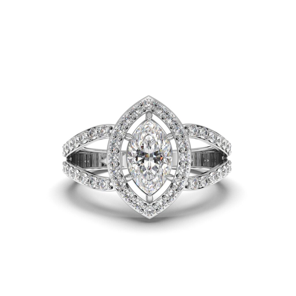 White Marquise Diamond Ring