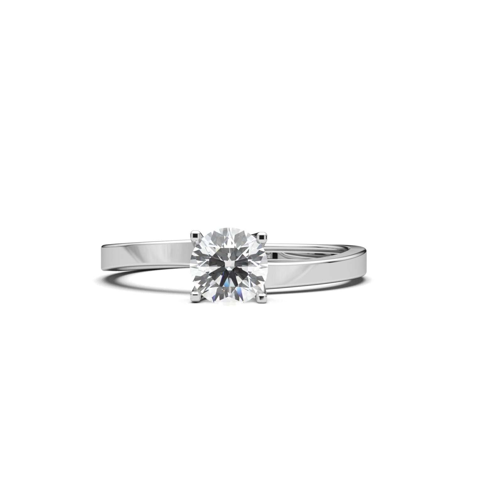 White Round Diamond Ring