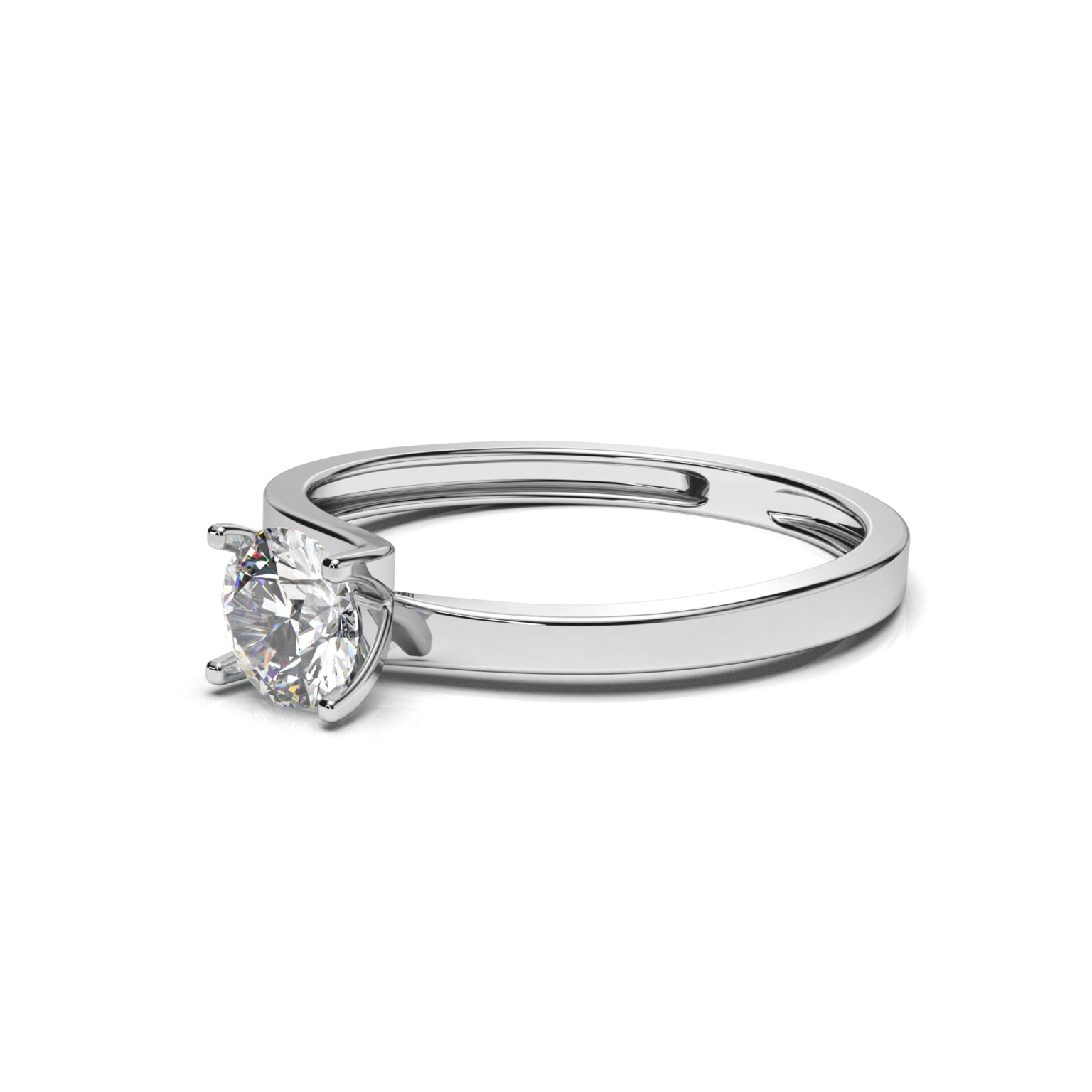 White Round Diamond Ring