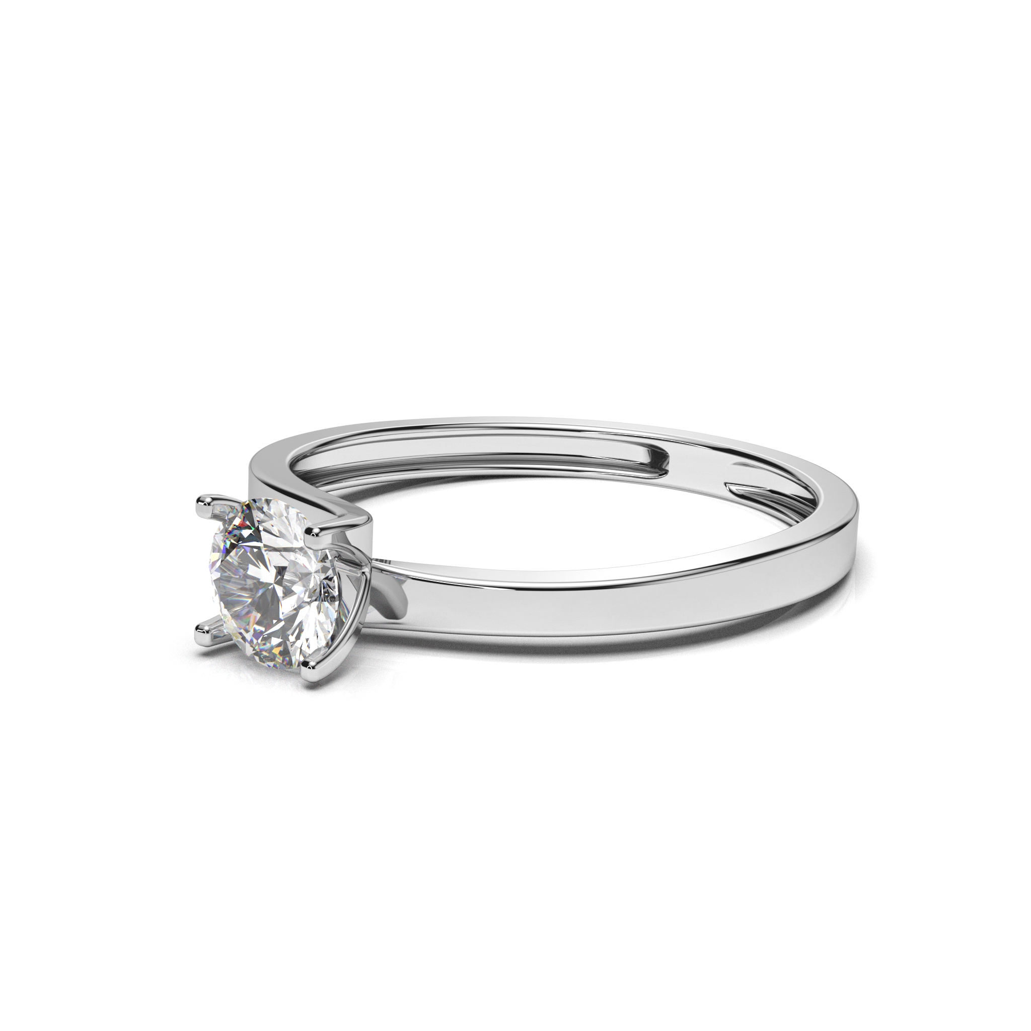 White Round Diamond Ring