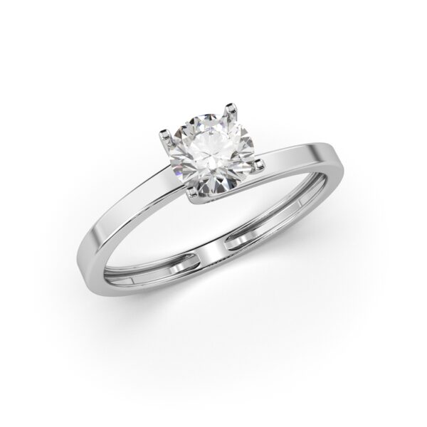 White Round Diamond Ring