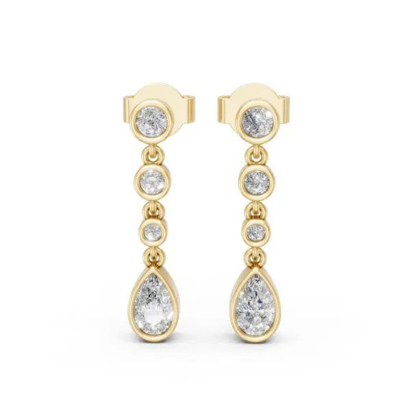 Bezel Diamond Drop Earrings