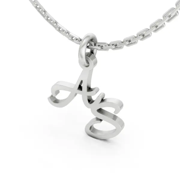 Personalized Initial Pendant in white gold