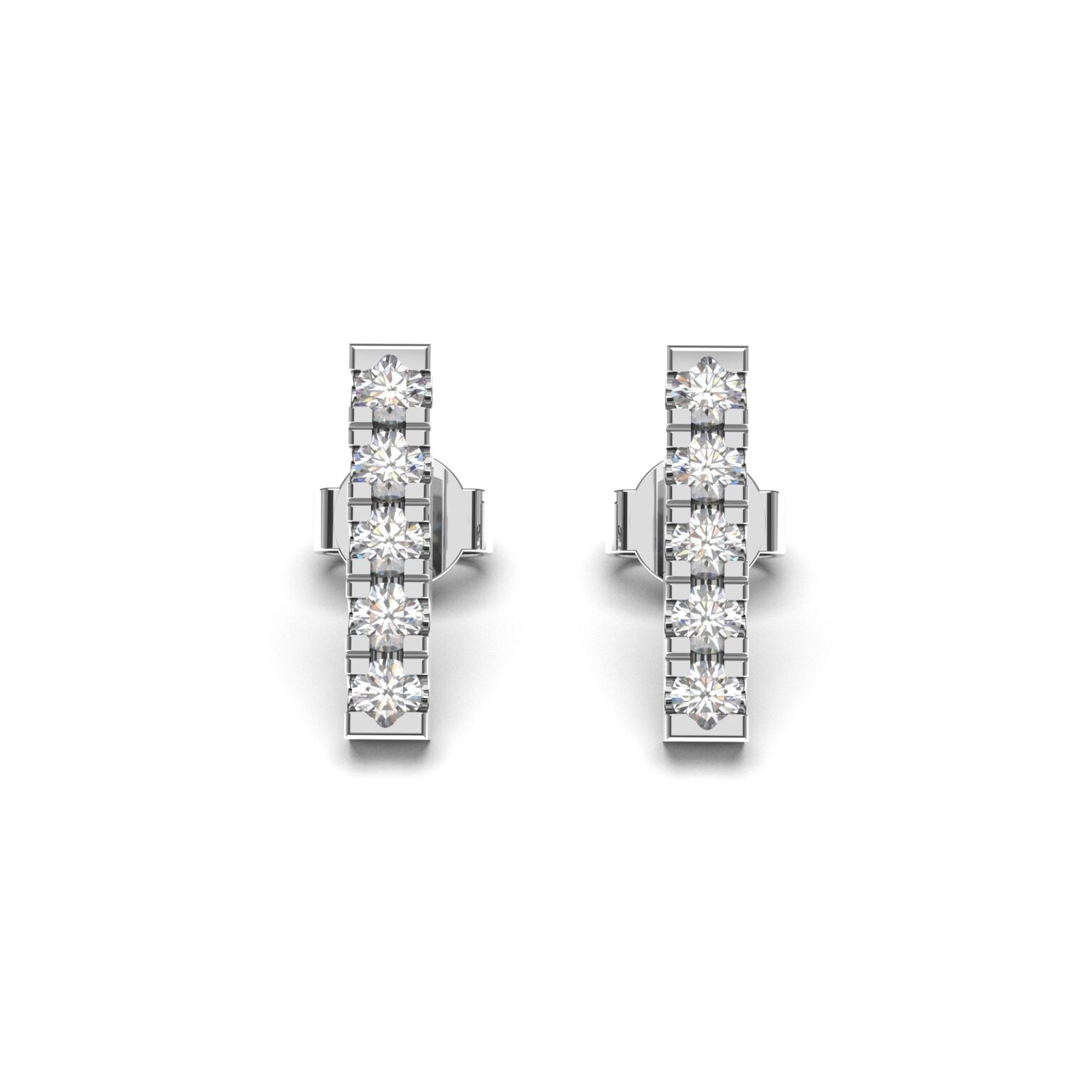 Pave Bar Diamond Earring