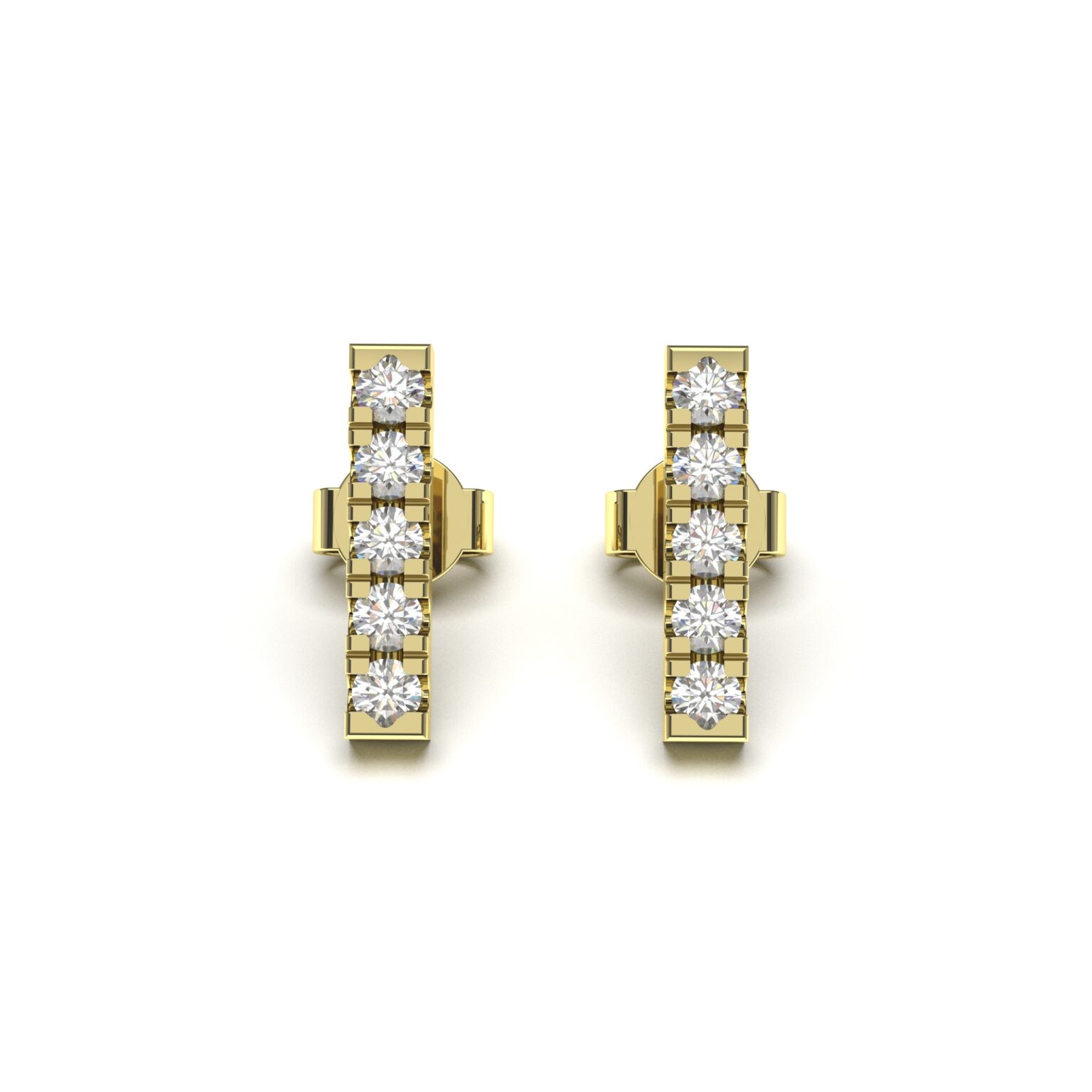 Pave Bar Diamond Earring