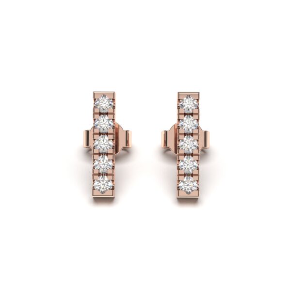 Pave Bar Diamond Earring