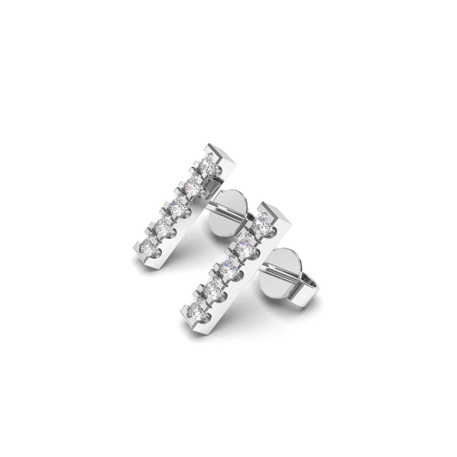 Pave Bar Diamond Earring