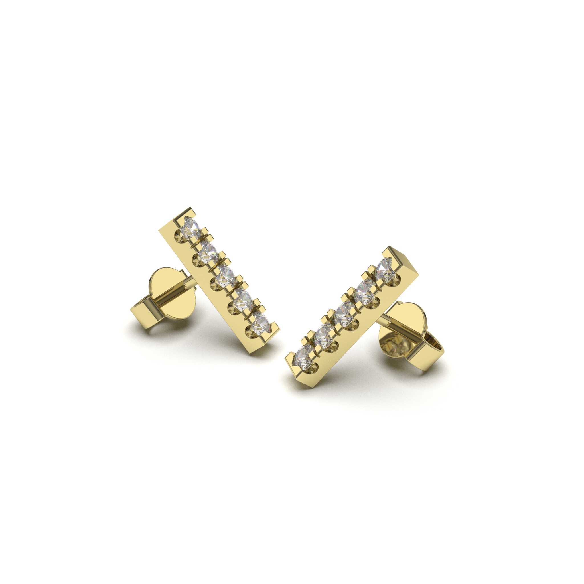 Pave Bar Diamond Earring