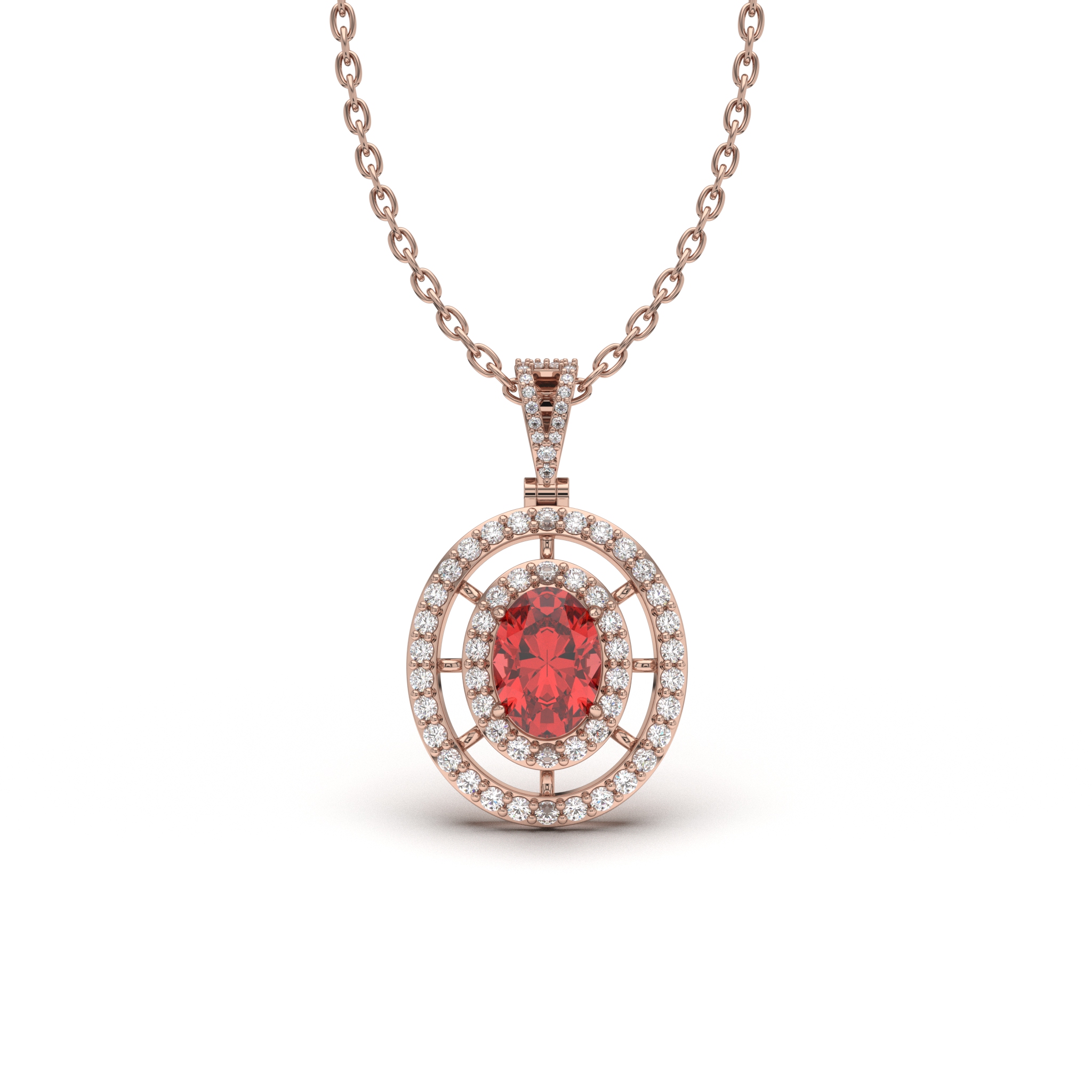 Exquisite Ruby Halo
