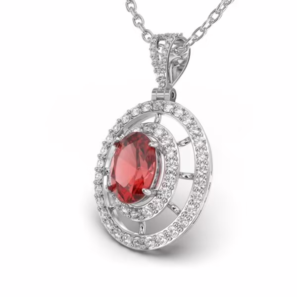 Exquisite Ruby Halo