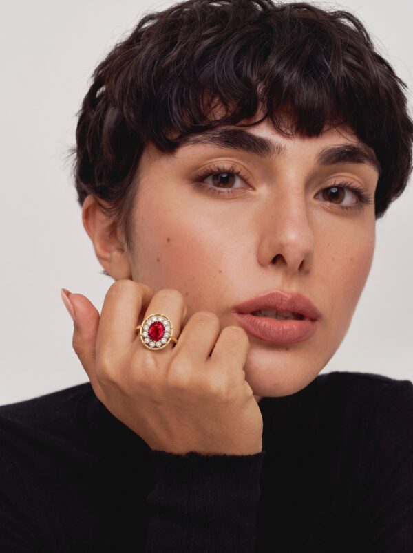 Ruby Halo Ring