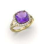 Amethyst Diamond Ring