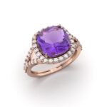 Amethyst Diamond Ring