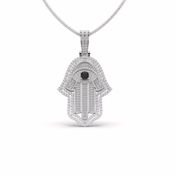 Diamond Hamsa Pendant