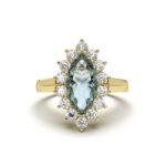 Aquamarine Halo Rings 14 Aquamarine Halo Rings