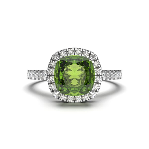 Peridot Halo Rings