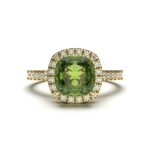 Peridot Halo Rings