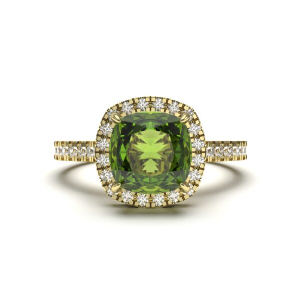 Peridot Halo Rings