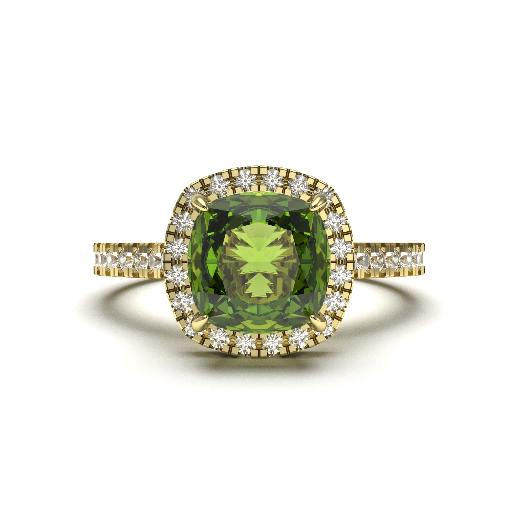 Peridot Halo Rings
