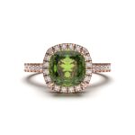 Peridot Halo Rings