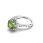 Peridot Halo Rings