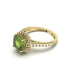 Peridot Halo Rings
