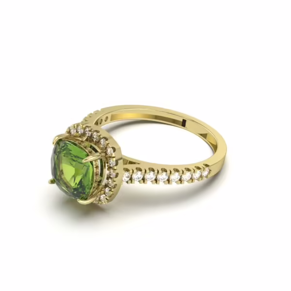 Peridot Halo Rings
